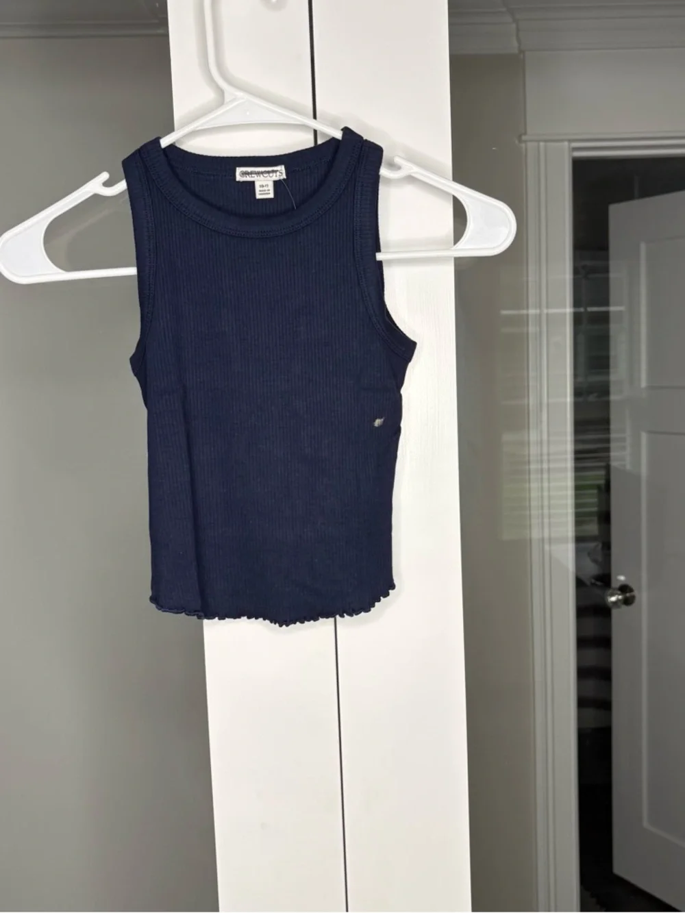 NWT J. Crew Crewcuts Girls' Everyday Tank Top Vintage Rib Navy Blue